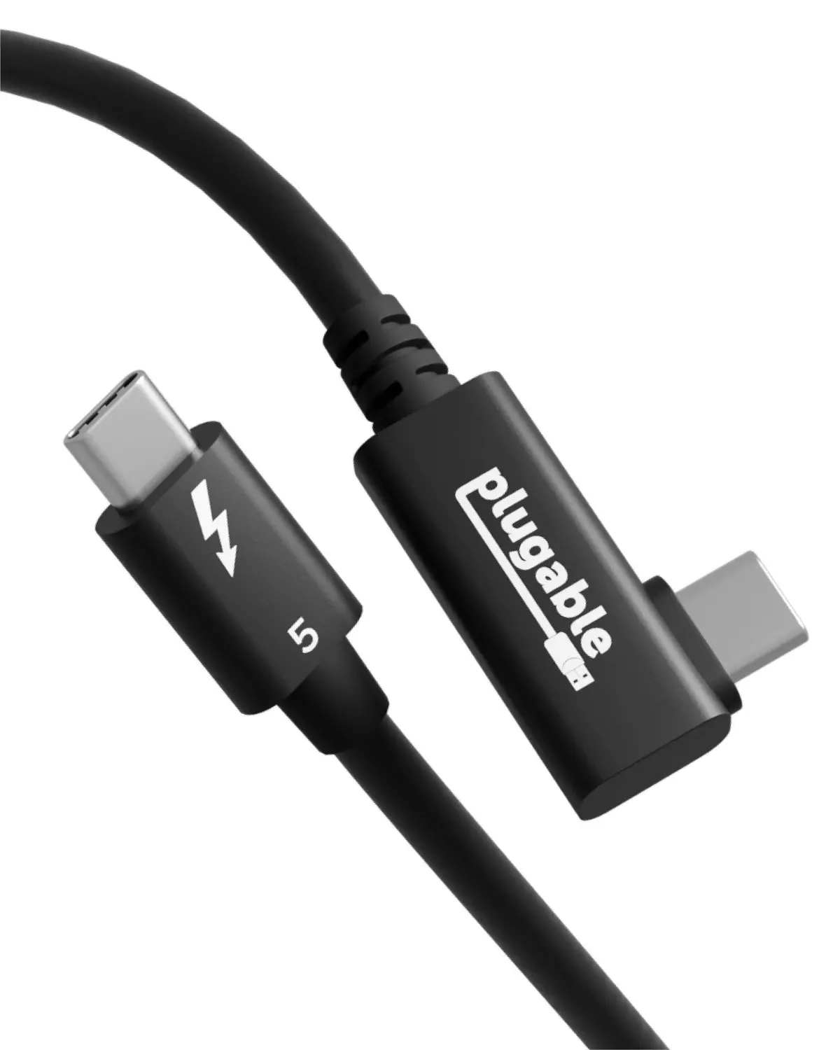 Plugable Thunderbolt 5 240W Cable With Right Angle Connector (80Cm / 2.6Ft) 1