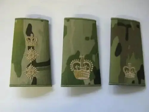 Multicam Rank Slides With Gold Embroidery (Pair) 1