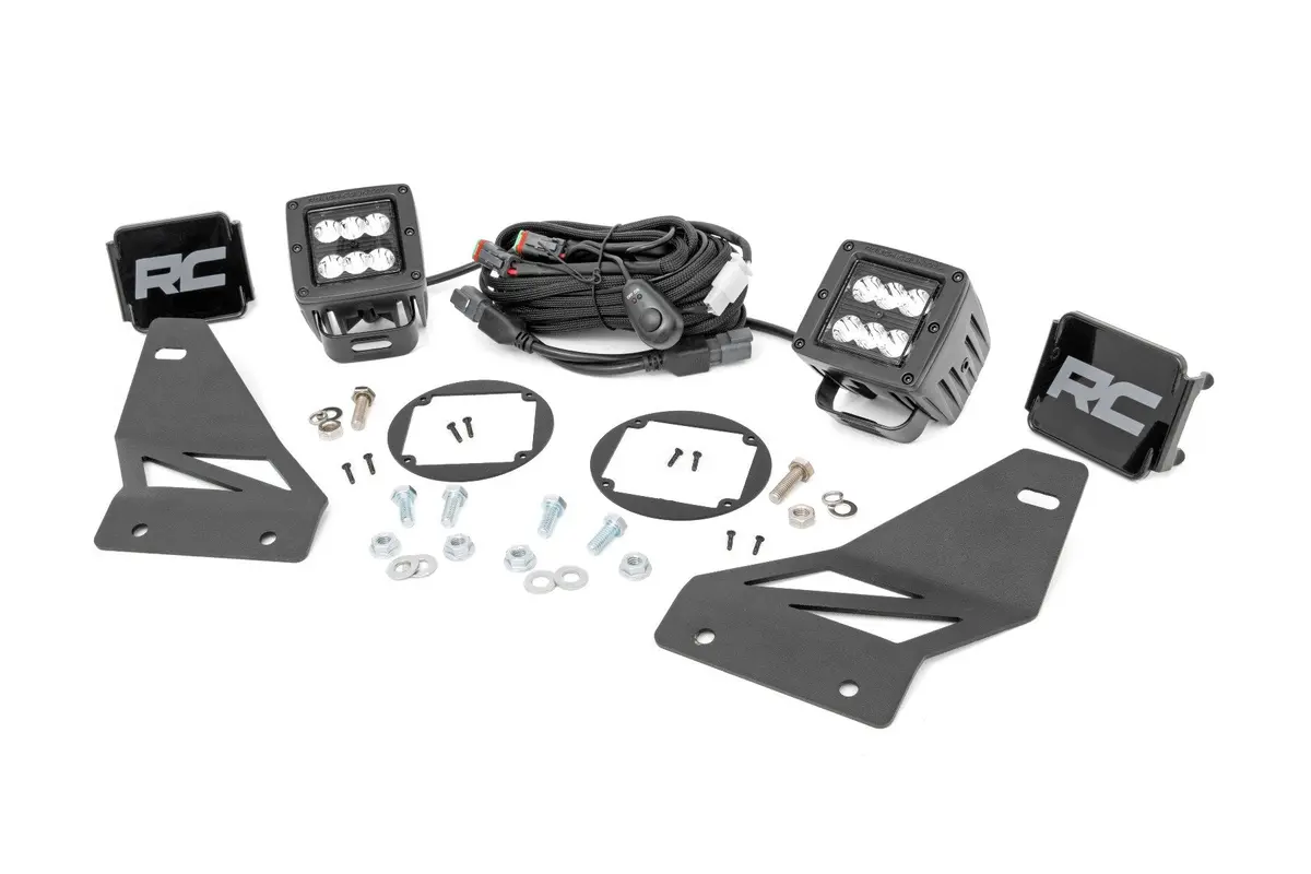 Led Light | Fog Mount | 2" Black Pair | Spot | Nissan Frontier | 2005-2020 | Rough Country | 71023 1