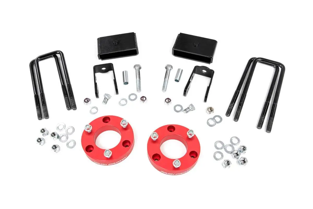 2 Inch Lift Kit | Red Spacers | Nissan Titan Xd 2Wd/4Wd | 2016-2021 | Rough Country | 868Red 1