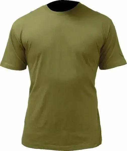 Plain Cotton Army T-Shirt Olive Green 1