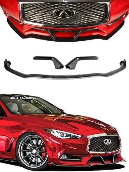 2017-2021 Infiniti Q60 - Stillen Front Splitter & Winglets [Unfinished] - Kb11232uf 1