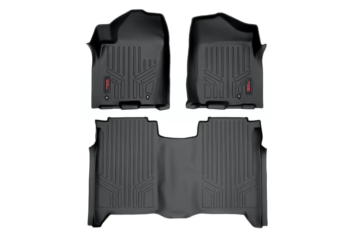 Floor Mats | Fr & Rr | Crew Cab | Nissan Titan 2Wd/4Wd | 2004-2015 | Rough Country | M-81602 1