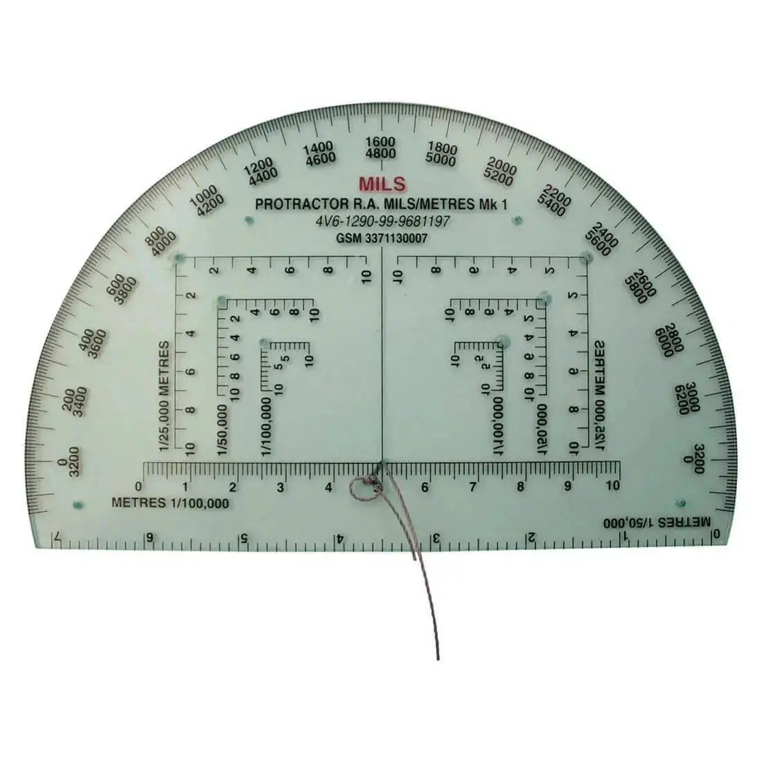 Ra Mils Nato Approved 6" Map Reading Protractor 1