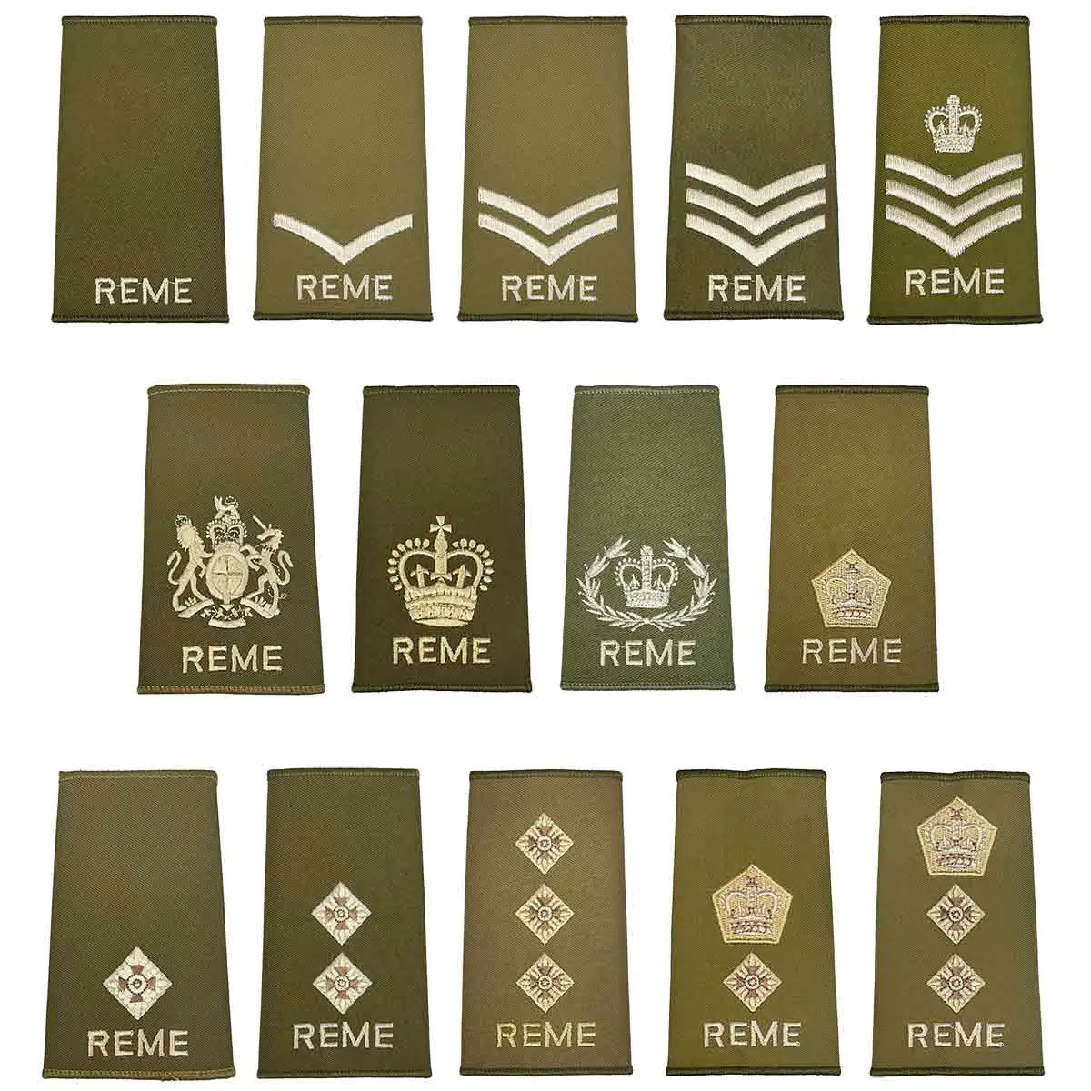 Reme Olive Green Rank Slides (Pair) 1