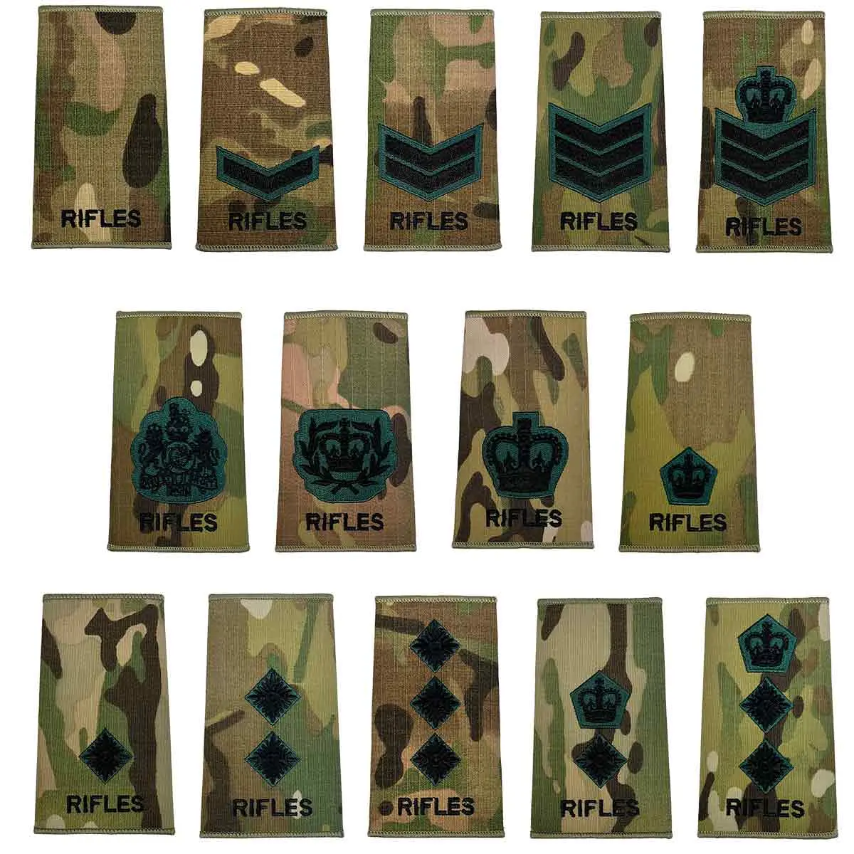 Rifles Regiment Multicam Rank Slides (Pair) 1