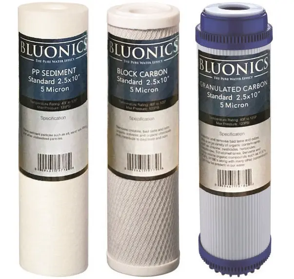 Bluonics Reverse Osmosis Ro Under Sink Drinking Water Filter Cartridge Replacement, 3, 4 And 5 Stage Includes Sediment, Gac, Cto Carbon Block Filters 1