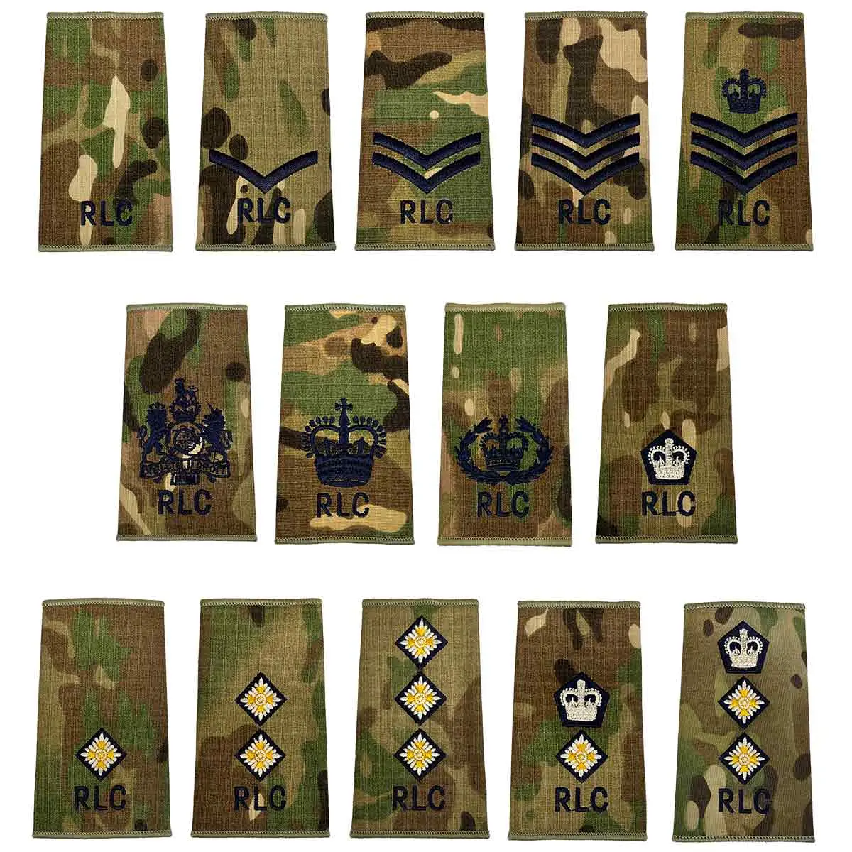 Royal Logistic Corps Rlc Multicam Rank Slides (Pair) 1