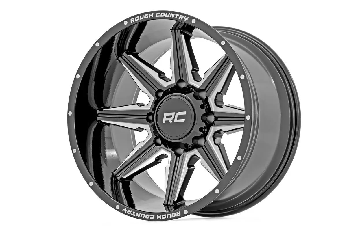 Rough Country 91M Series Wheel | One-Piece | Gloss Black | 20X12 | 6-5.5 | -44Mm | 2019-2022 |  91201212M 1