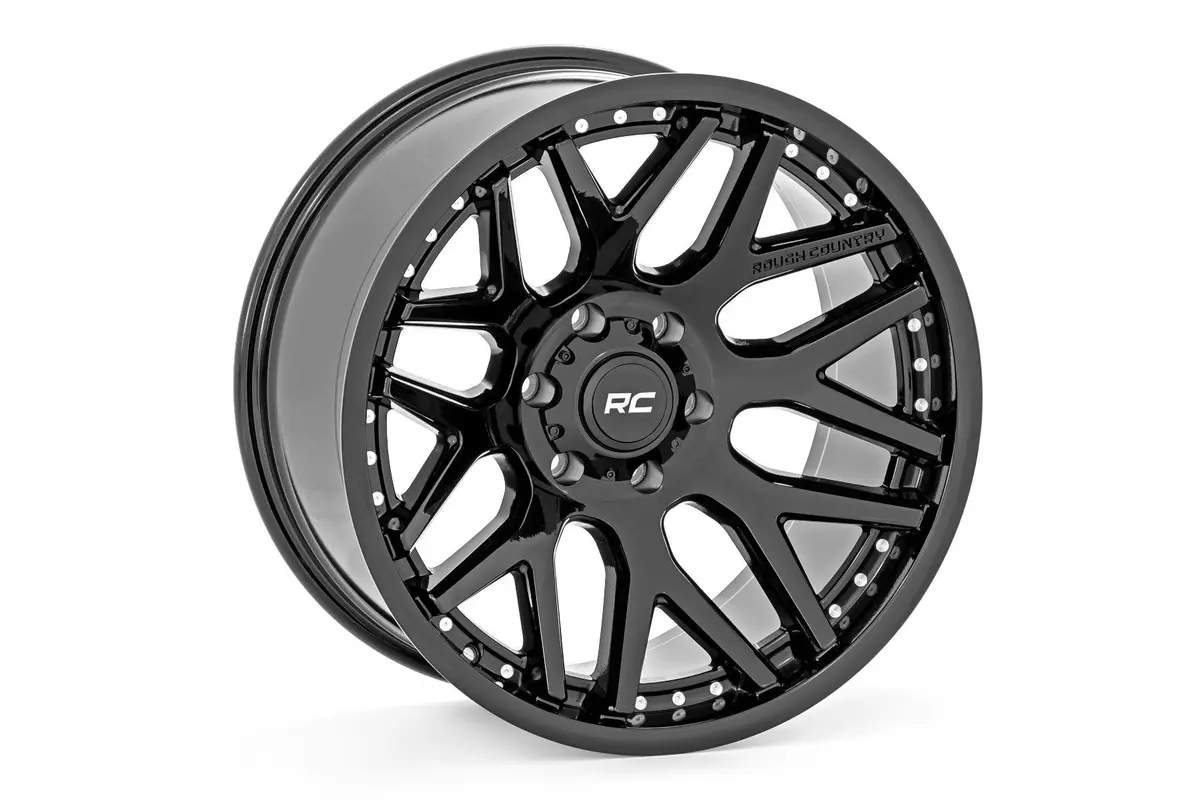 Rough Country 95 Series Wheel | One-Piece | Gloss Black | 22X10 | 6X135 | -19Mm | 2009-2022 |  95221017 1