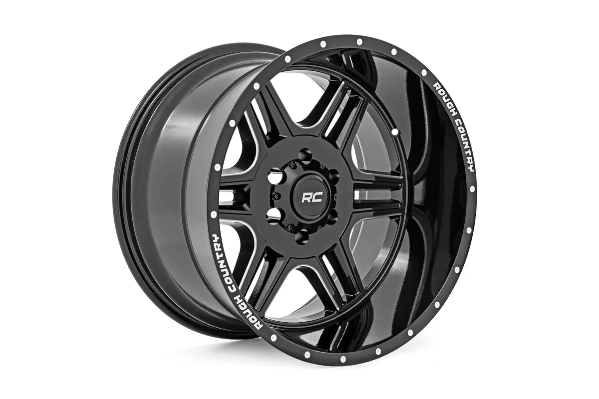 Rough Country 92 Series Wheel | Machined One-Piece | Gloss Black | 20X12 | 6X5.5 | -44Mm | 2019-2022 |  92201212 1