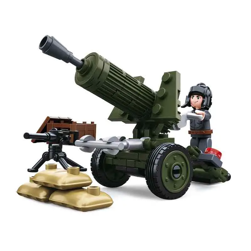 Sluban Army Wwii Anti Aircraft Gun Set M38-B0678a 1
