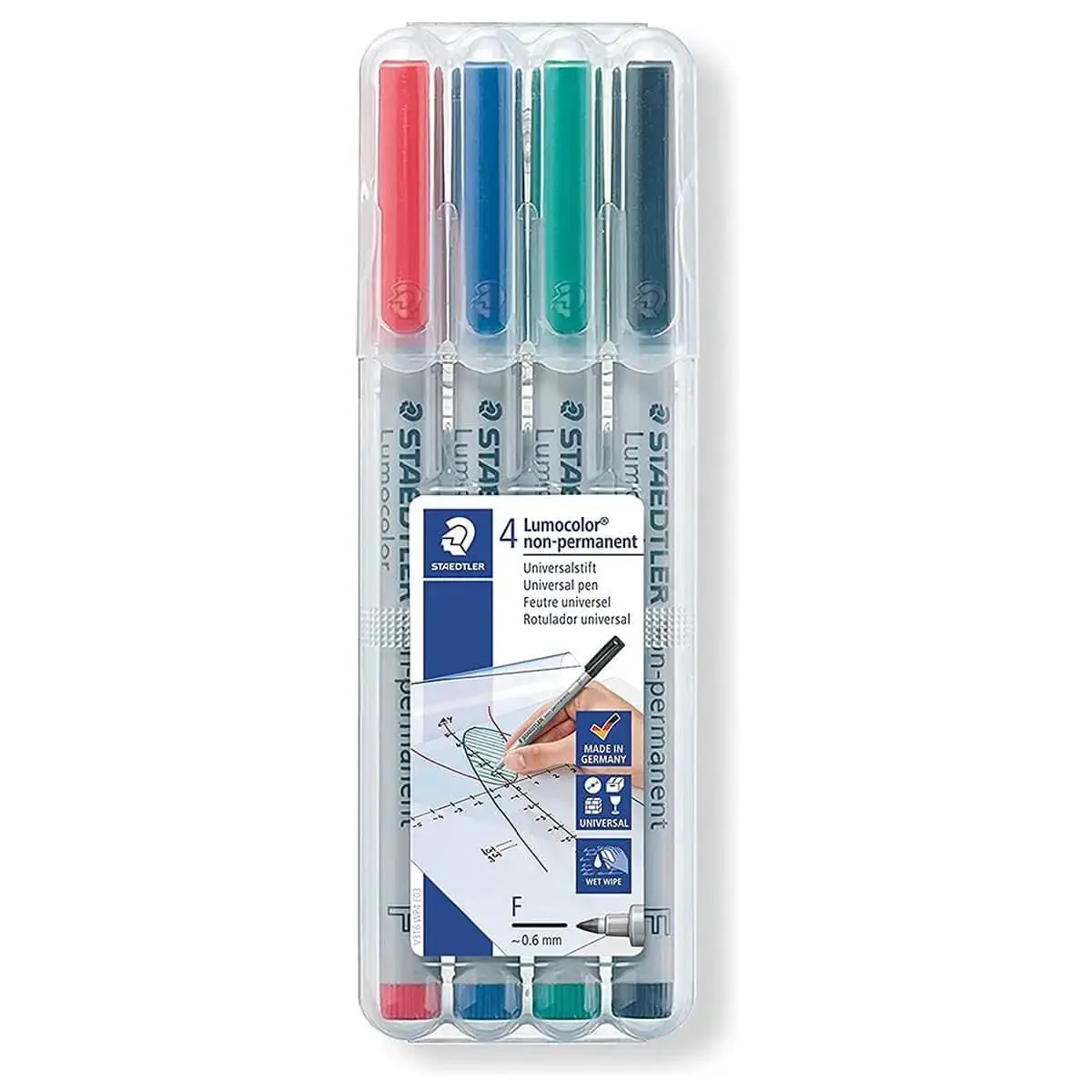 Staedtler Lumocolour Fine Non-Permanent Assorted Pens - Pack Of 4 1
