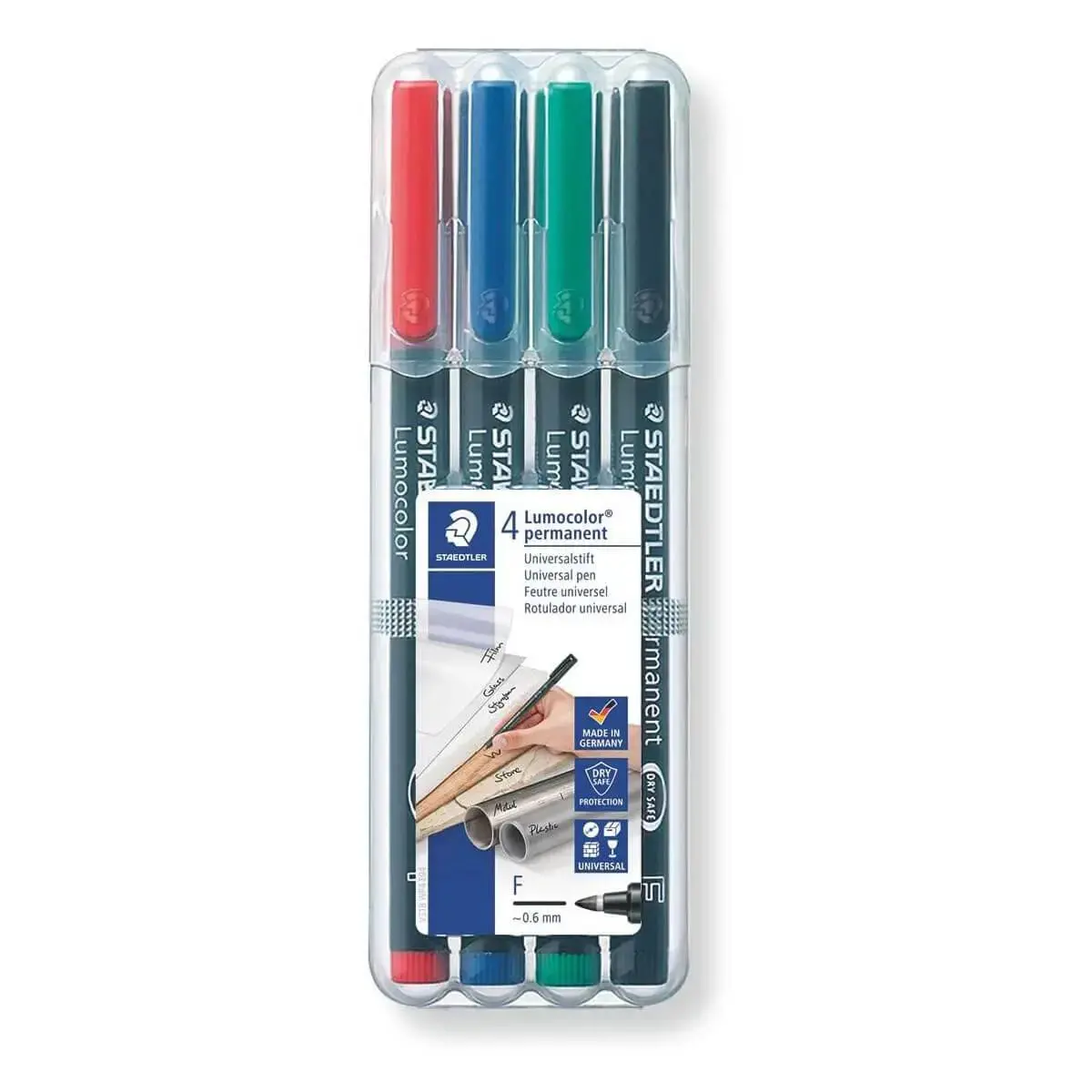 Staedtler Lumocolour Fine Permanent Assorted Pens - Pack Of 4 1