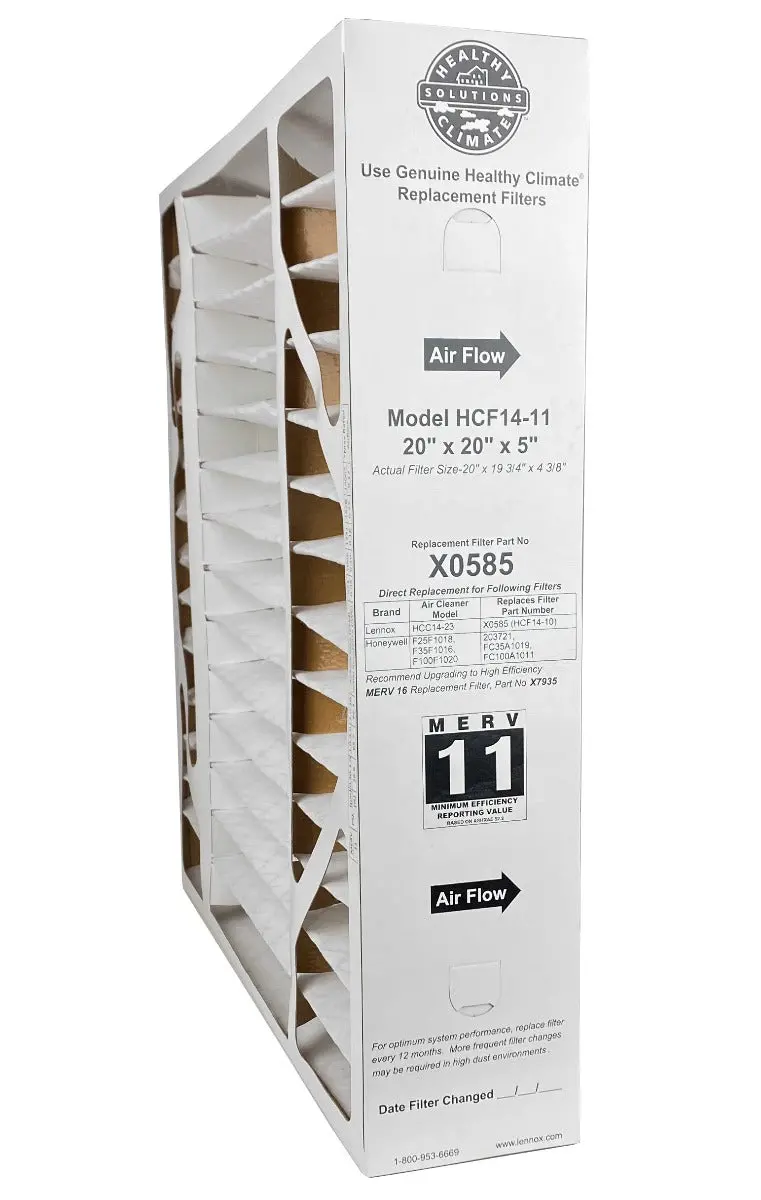 Lennox X0585 - Healthy Climate 20" X 20" X 5" Replacement Filter, Merv 11 2