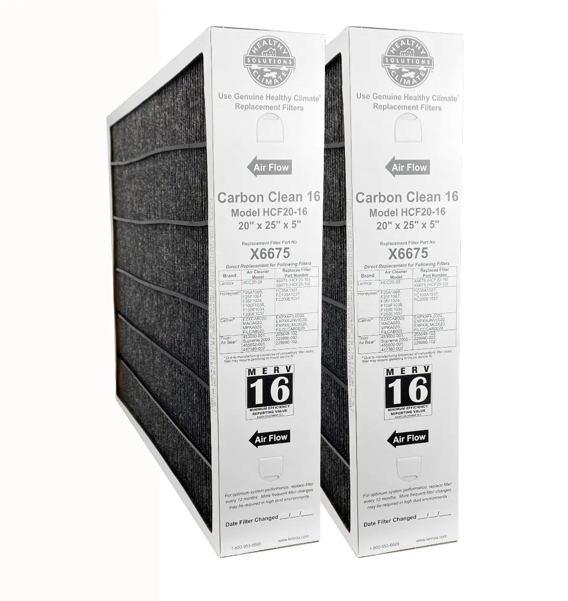 Lennox X6675 Hcf20-16 | 20"X25"X5" Carbon Clean Air Filter Merv 16 3