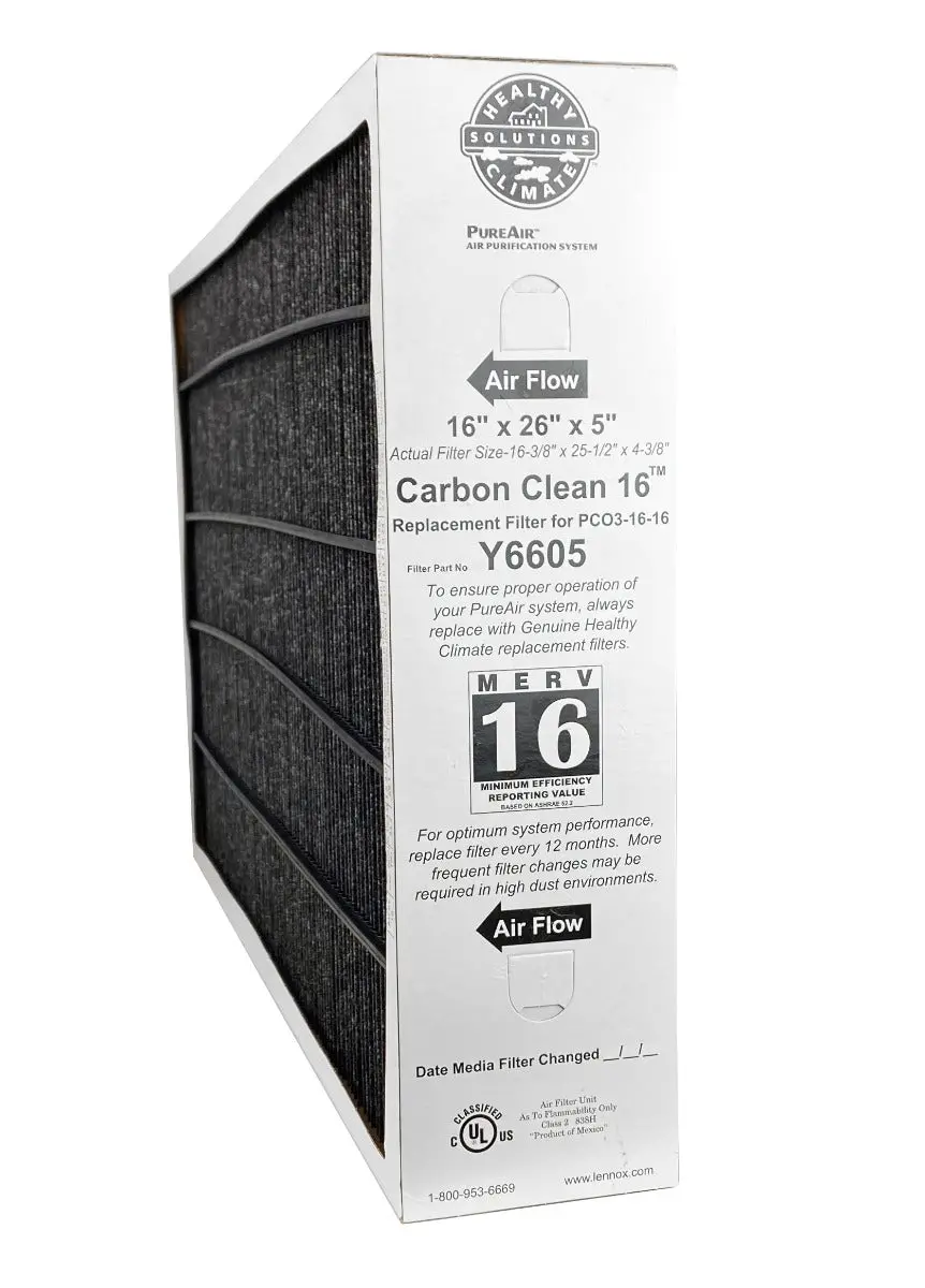 Lennox Y6605- Pureair Pco3-16-16 Merv 16 Filter- 16" X 26" X 5" 1