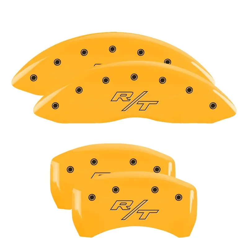 Mgp Engraved 4-Piston Caliper Covers – Vintage-Style Design With Rt Yellow Finish And Black Accents 1