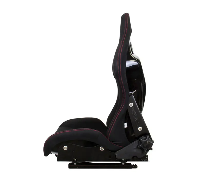 Nrg Frp Racing Bucket Seat – Reclinable Design With Black Cloth & Red Stitching 1