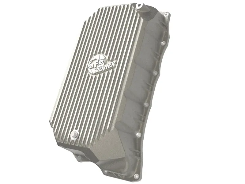 Afe Power Street Series Transmission Pan For 2020–2025 Gm Diesel Trucks (6.6L L5P V8) – Raw Aluminum With Machined Cooling Fins 1