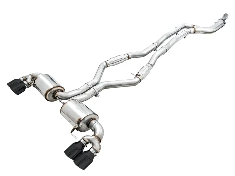 Awe Tuning Resonated Touring Exhaust System For 2019+ Bmw M340I (G20) With Quad Diamond Black Tips 1