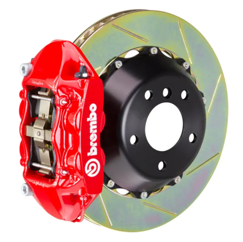 Brembo Gt Rear Big Brake Kit For 2018+ Jeep Wrangler (2-Door & 4-Door) – 380X28Mm Slotted 2-Piece Rotors, Red Calipers 1