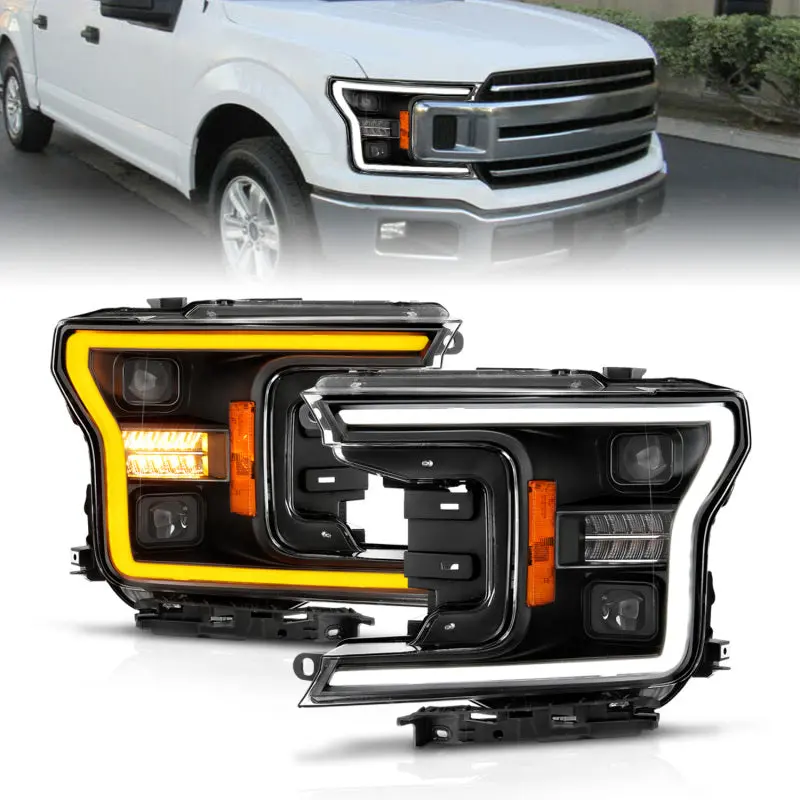 Anzo Full Led Projector Headlights With Sequential Turn Signals & Light Bar Switchback For 2018–2020 Ford F-150 (Non-Factory Led Models) 1
