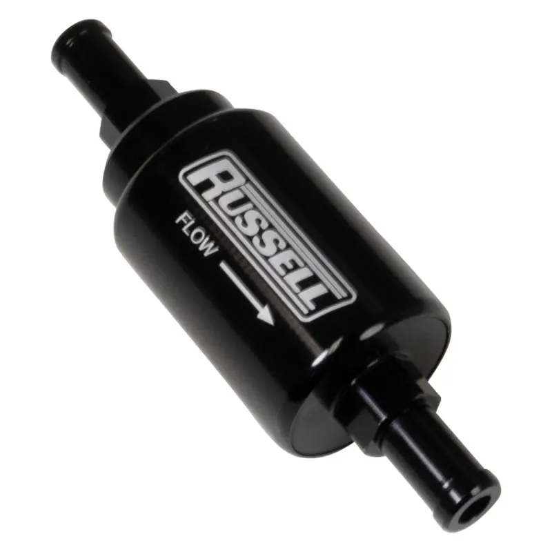 Russell Fuel Check Valve – 3/8” Male-To-Male Barbed Anodized Black Inline Shut-Off 1