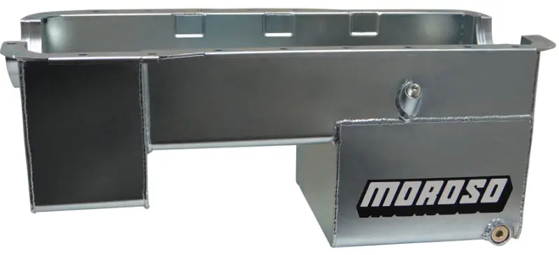 Moroso Deep-Wet-Sump Steel Oil Pan For Ford 289–302 Engines – 7-Quart Capacity, Rear Sump, Billet End Seals 1