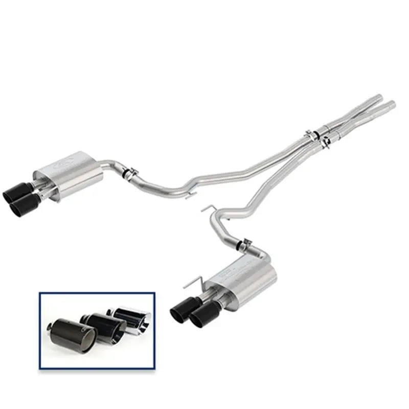 Ford Racing Cat-Back Exhaust System For 2018–2023 Mustang Gt 5.0L – Quad Black Chrome Tips, Extreme Sound Profile 1