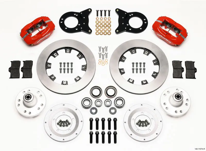 Wilwood Forged Dynalite Front Kit 12.19In Red 1970-1973 Mustang Disc & Drum Spindle 1