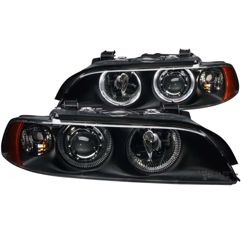 Anzo Projector Headlights With Halo Rings – Black Housing For 1997–2001 Bmw 5 Series 1