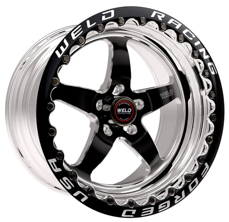 Weld S71 17X11 / 5X4.75 Bp / 8.8In. Bs Black Wheel (Medium Pad) - Black Single Beadlock Mt 1