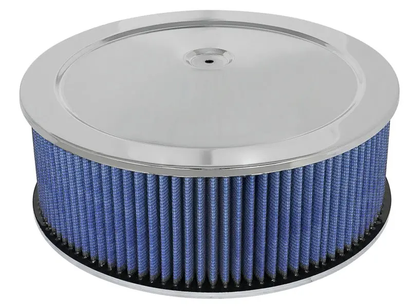 Afe Magnumflow Round Racing Air Filter – P5R Series, Chrome Housing, 14×5 Inches, Black/Blue Elements 1