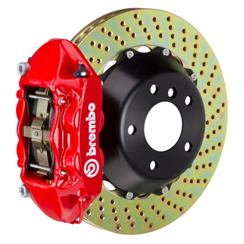 Brembo Gt Big Brake Kit – Rear, 4-Piston Calipers, 380X28Mm Drilled Two-Piece Rotors, Red Finish (2008–2012 Maserati Quattroporte) 1