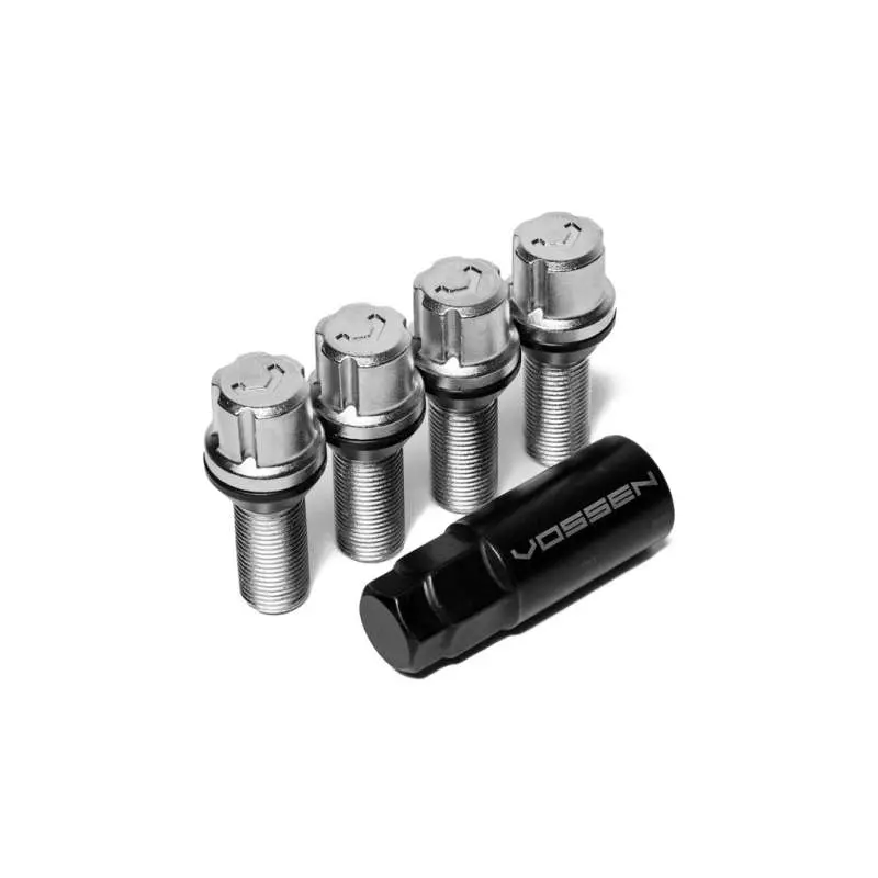 Vossen 30Mm Locking Lug Bolts – M14X1.5, 17Mm Hex, Cone Seat, Silver Finish (Set Of 4) 1