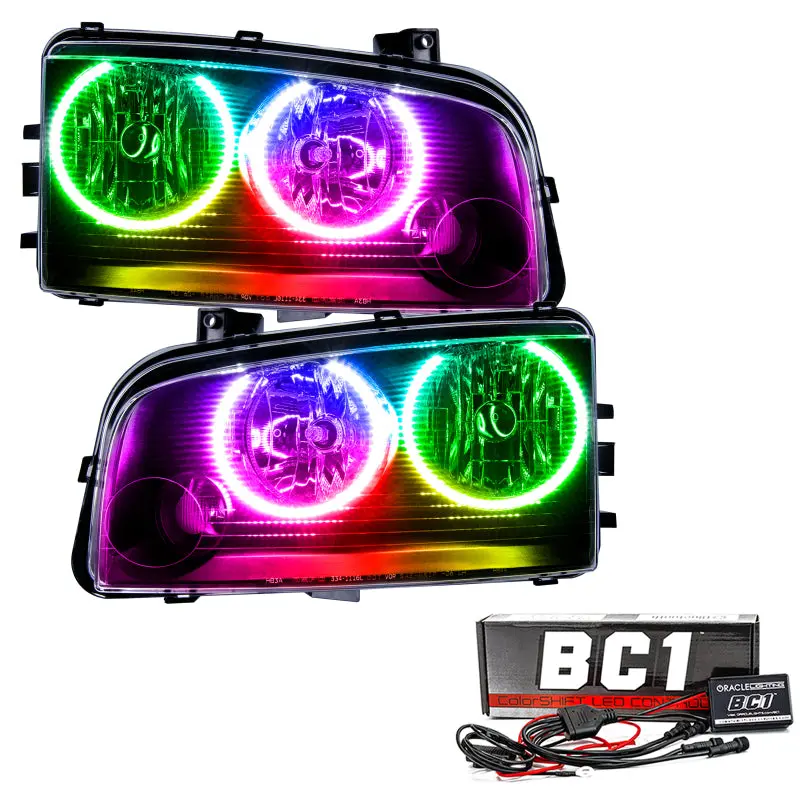 Oracle Colorshift Led Headlights For 2005–2010 Dodge Charger – Smd Non-Hid W/ Bc1 Controller 1